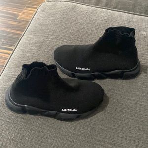 RARE black on black toddler balenciaga sock sneakers